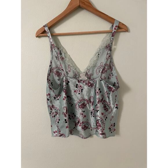 Vintage Kathryn Womens Top Large Paisley Satin Babydoll Romantic Fairy 90s FLAW - Picture 3 of 7